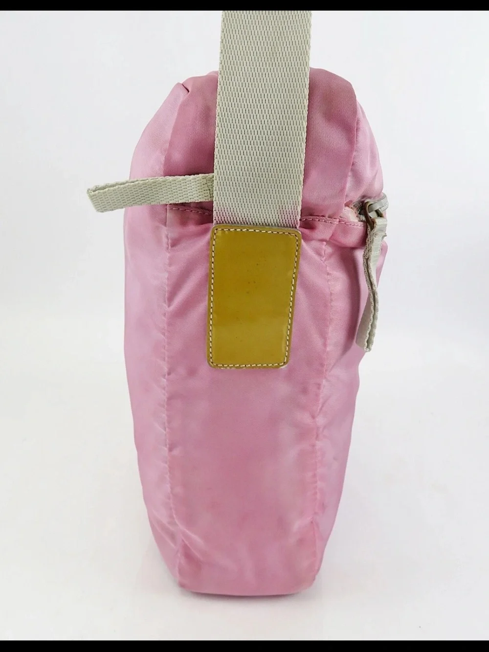 Prada Pink Nylon Crossbody with Cream Strap